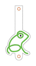 Load image into Gallery viewer, Frog Wallet tab (2 sizes included) machine embroidery design DIGITAL DOWNLOAD
