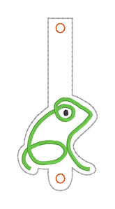Frog Wallet tab (2 sizes included) machine embroidery design DIGITAL DOWNLOAD