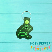 Load image into Gallery viewer, Frog Minimalist Snap tab (Single and Multi file included) machine embroidery design DIGITAL DOWNLOAD