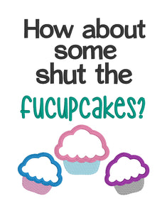 Fucupcakes applique machine embroidery design (5 sizes included) DIGITAL DOWNLOAD