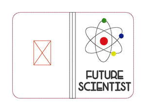 Future Scientist notebook cover (2 sizes available) machine embroidery design DIGITAL DOWNLOAD
