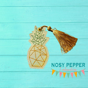 Pineapple Bookmark/Ornament set 4x4 machine embroidery design DIGITAL DOWNLOAD