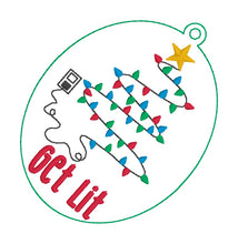 Load image into Gallery viewer, Get Lit Ornament machine embroidery design DIGITAL DOWNLOAD