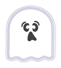 Load image into Gallery viewer, Ghost Applique coaster machine embroidery design (4 designs included) DIGITAL DOWNLOAD