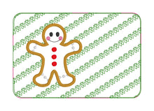 Load image into Gallery viewer, Gingerbread ITH mug rug set of 2 designs (4 sizes included) machine embroidery design DIGITAL DOWNLOAD