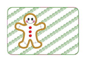 Gingerbread ITH mug rug set of 2 designs (4 sizes included) machine embroidery design DIGITAL DOWNLOAD