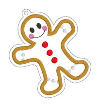 Load image into Gallery viewer, Gingerbread applique ornament set of 2 designs 4x4 machine embroidery design DIGITAL DOWNLOAD
