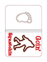 Load image into Gallery viewer, Goin&#39; Squatchin notebook cover (2 sizes available) machine embroidery design DIGITAL DOWNLOAD