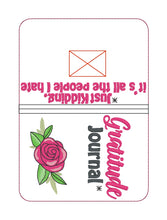 Load image into Gallery viewer, Gratitude List notebook cover (2 sizes available) machine embroidery design DIGITAL DOWNLOAD