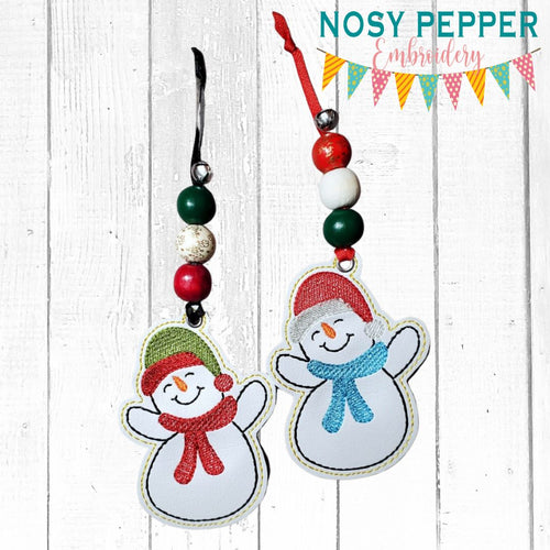 Happy Snowman Ornament machine embroidery design 4x4 DIGITAL DOWNLOAD