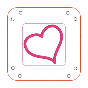 Heart applique ITH tray set of 4 sizes machine embroidery design DIGITAL DOWNLOAD