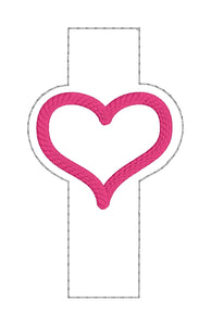 Heart applique key fob (3 sizes included) machine embroidery design DIGITAL DOWNLOAD