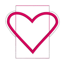 Load image into Gallery viewer, Heart applique Card holder 2 versions included 4x4 machine embroidery design DIGITAL DOWNLOAD