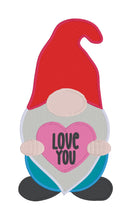 Load image into Gallery viewer, Gnome heart machine embroidery design (applique and fill versions included in 4 sizes) DIGITAL DOWNLOAD