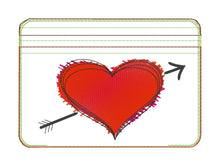 Load image into Gallery viewer, Sketchy heart ITH bag 5 sizes available machine embroidery design DIGITAL DOWNLOAD