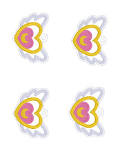 Load image into Gallery viewer, Heart Moon applique eyelet fob and snap tab set machine embroidery design DIGITAL DOWNLOAD
