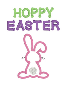 Hoppy Easter applique machine embroidery design (4 sizes included) DIGITAL DOWNLOAD