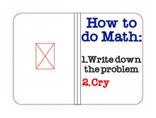 Load image into Gallery viewer, How to do math Notebook cover (2 sizes available) machine embroidery design DIGITAL DOWNLOAD