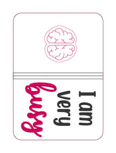 Load image into Gallery viewer, I am very busy notebook cover (2 sizes available) machine embroidery design DIGITAL DOWNLOAD