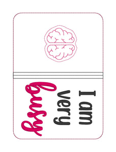 I am very busy notebook cover (2 sizes available) machine embroidery design DIGITAL DOWNLOAD