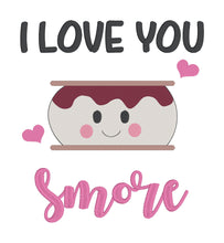 Load image into Gallery viewer, Love you smore sketchy machine embroidery design (5 sizes included) DIGITAL DOWNLOAD