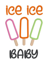 Load image into Gallery viewer, Ice Ice Baby applique (4 sizes included) machine embroidery design DIGITAL DOWNLOAD