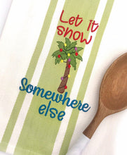 Load image into Gallery viewer, Let it snow palm tree machine embroidery design 5 sizes included DIGITAL DOWNLOAD