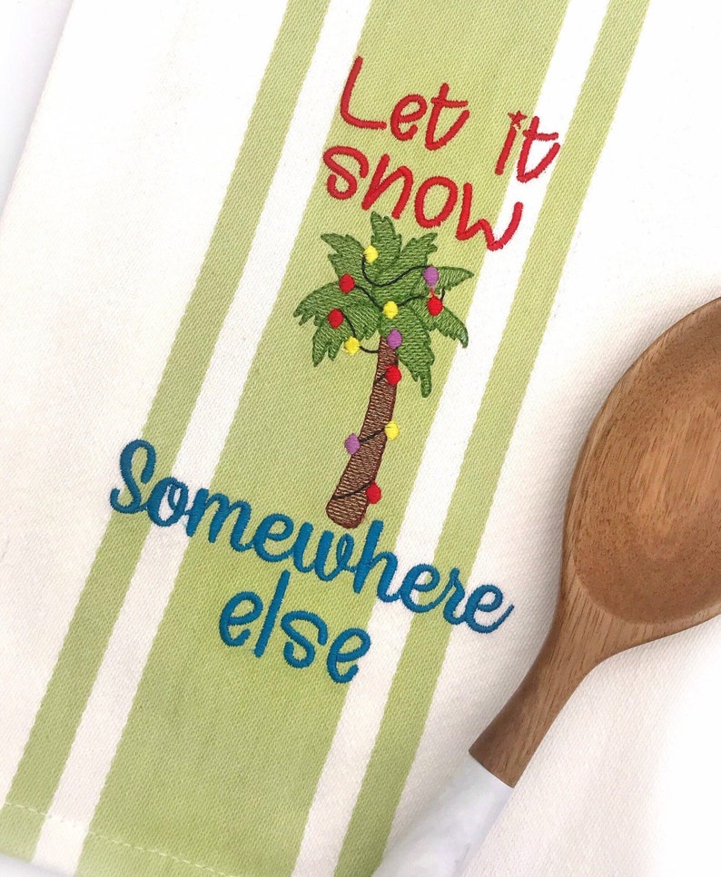 Let it snow palm tree machine embroidery design 5 sizes included DIGITAL DOWNLOAD