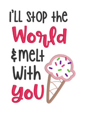 Load image into Gallery viewer, I&#39;ll stop the world and melt with you applique machine embroidery design-4 sizes included (DIGITAL DOWNLOAD)