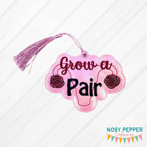 Grow a pair Bookmark 4x4 machine embroidery design DIGITAL DOWNLOAD
