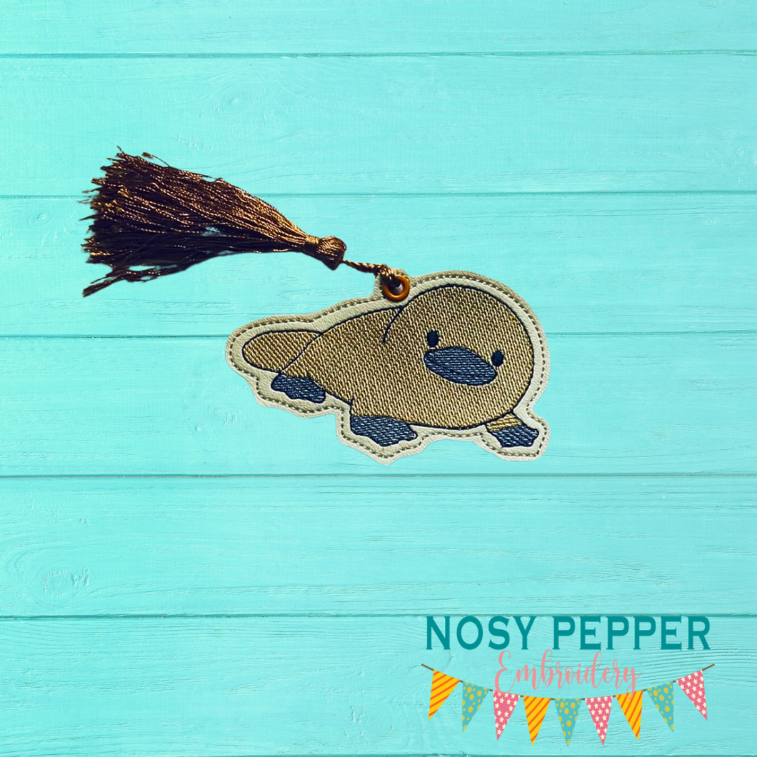 Platypus sketchy Bookmark 4x4 machine embroidery design DIGITAL DOWNLOAD