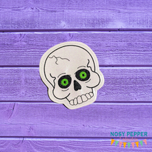 Load image into Gallery viewer, Skull Coaster 4x4 machine embroidery design DIGITAL DOWNLOAD