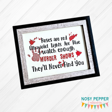 Load image into Gallery viewer, Roses are Red Ultraviolet lights are blue (4 sizes included) machine embroidery design DIGITAL DOWNLOAD