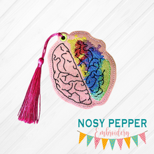 Load image into Gallery viewer, Creative Brain Sketchy Bookmark/Ornament 4x4 machine embroidery design DIGITAL DOWNLOAD
