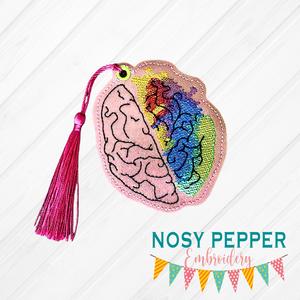 Creative Brain Sketchy Bookmark/Ornament 4x4 machine embroidery design DIGITAL DOWNLOAD
