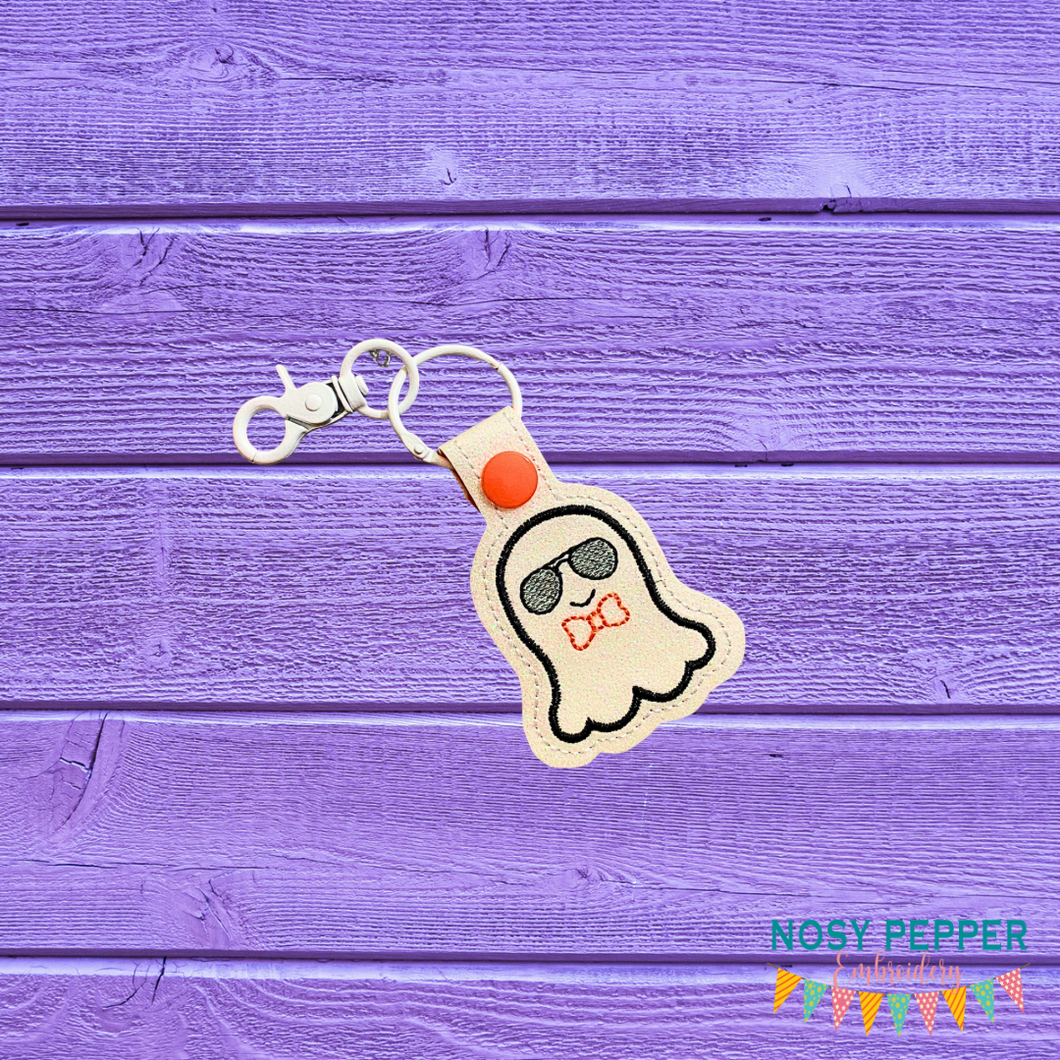 Cool Ghost Snap tab (single and multi files included) machine embroidery design DIGITAL DOWNLOAD