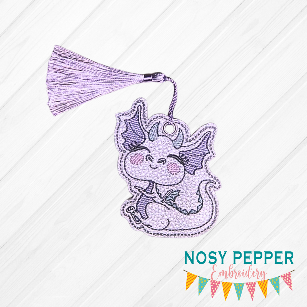 Dragon Bookmark/Ornament 4x4 machine embroidery design DIGITAL DOWNLOAD