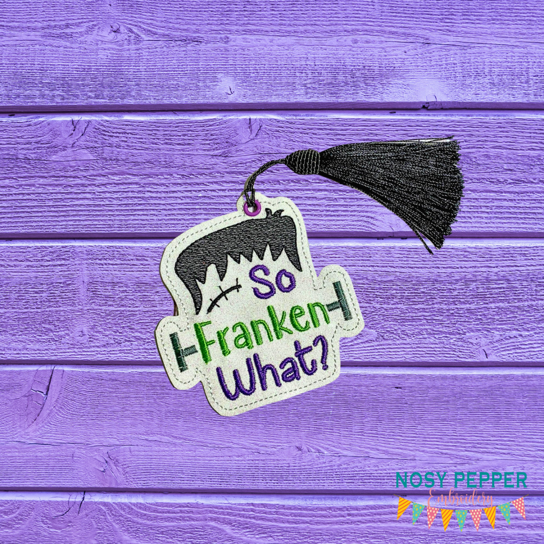 So Franken What Bookmark 4x4 machine embroidery design DIGITAL DOWNLOAD