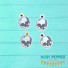 Load image into Gallery viewer, Skull Charm machine embroidery design DIGITAL DOWNLOAD