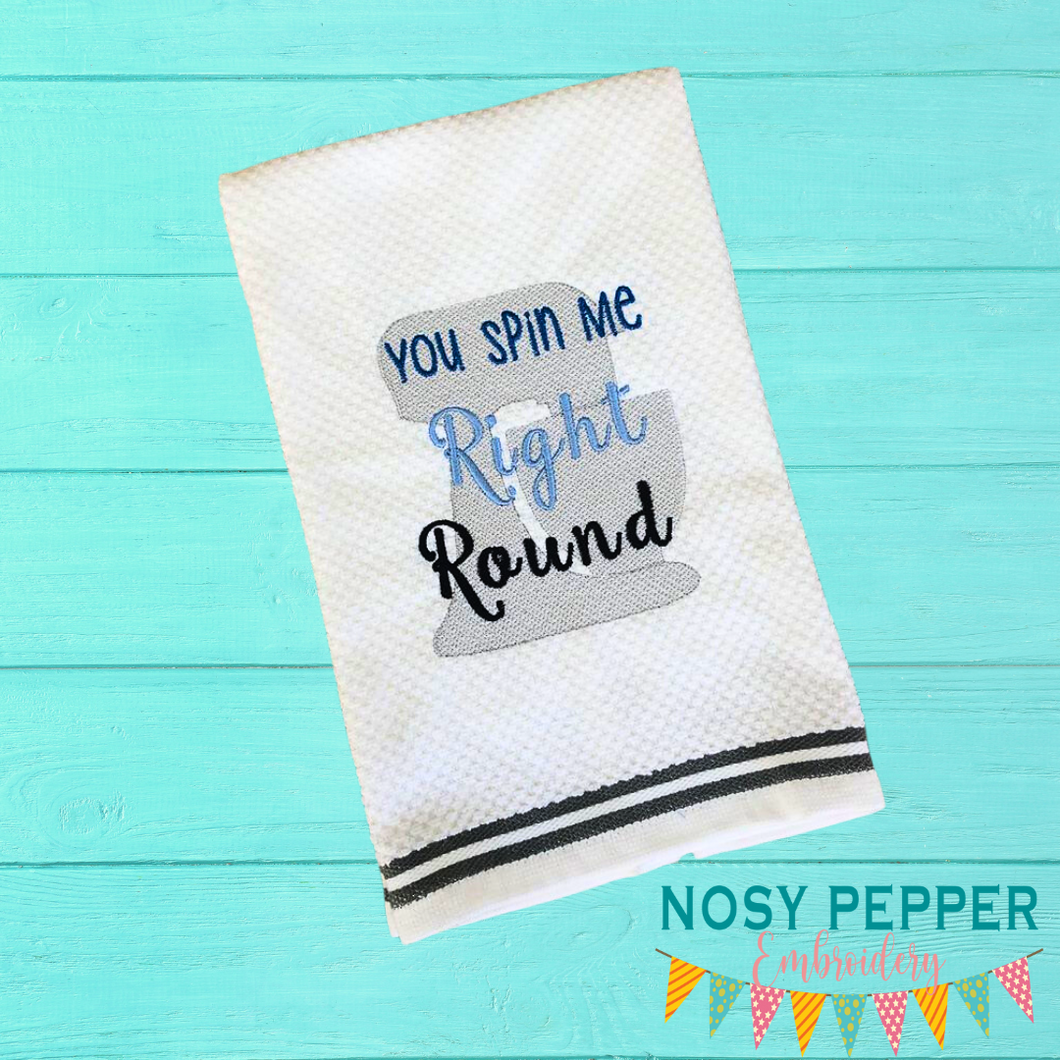 Spin Me Right Round design (two sizes included) machine embroidery design DIGITAL DOWNLOAD