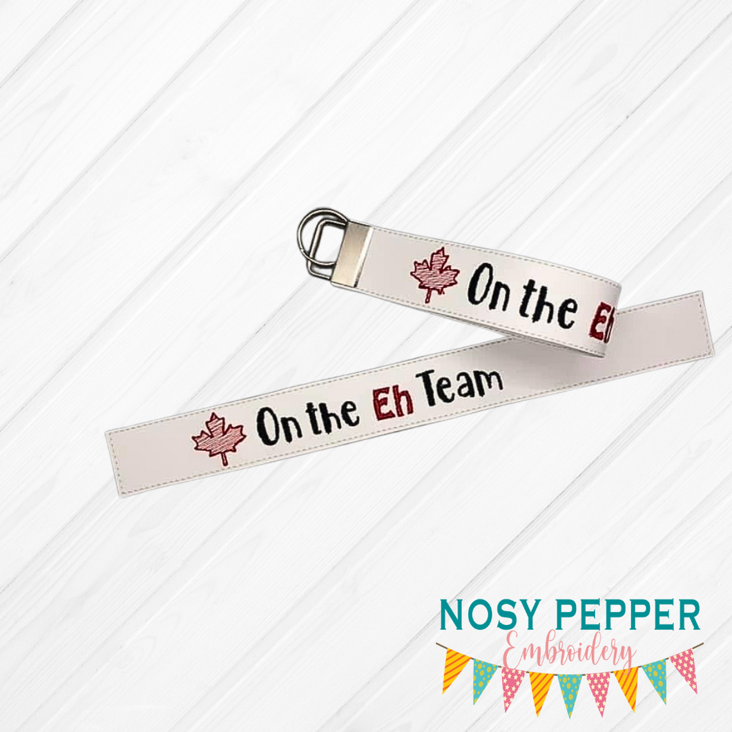 On the Eh team key fob (5x7 & 6x10 sizes included) machine embroidery design DIGITAL DOWNLOAD