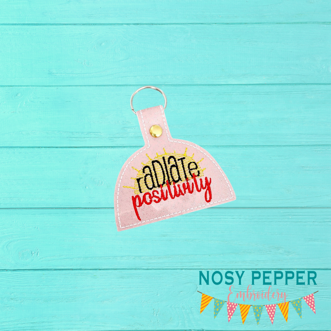 Radiate Positivity Snap tab 4x4 machine embroidery design DIGITAL DOWNLOAD