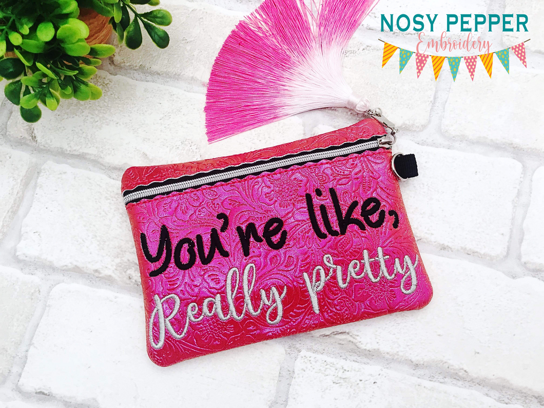 Really Pretty ITH bag (4 sizes available) machine embroidery design DIGITAL DOWNLOAD