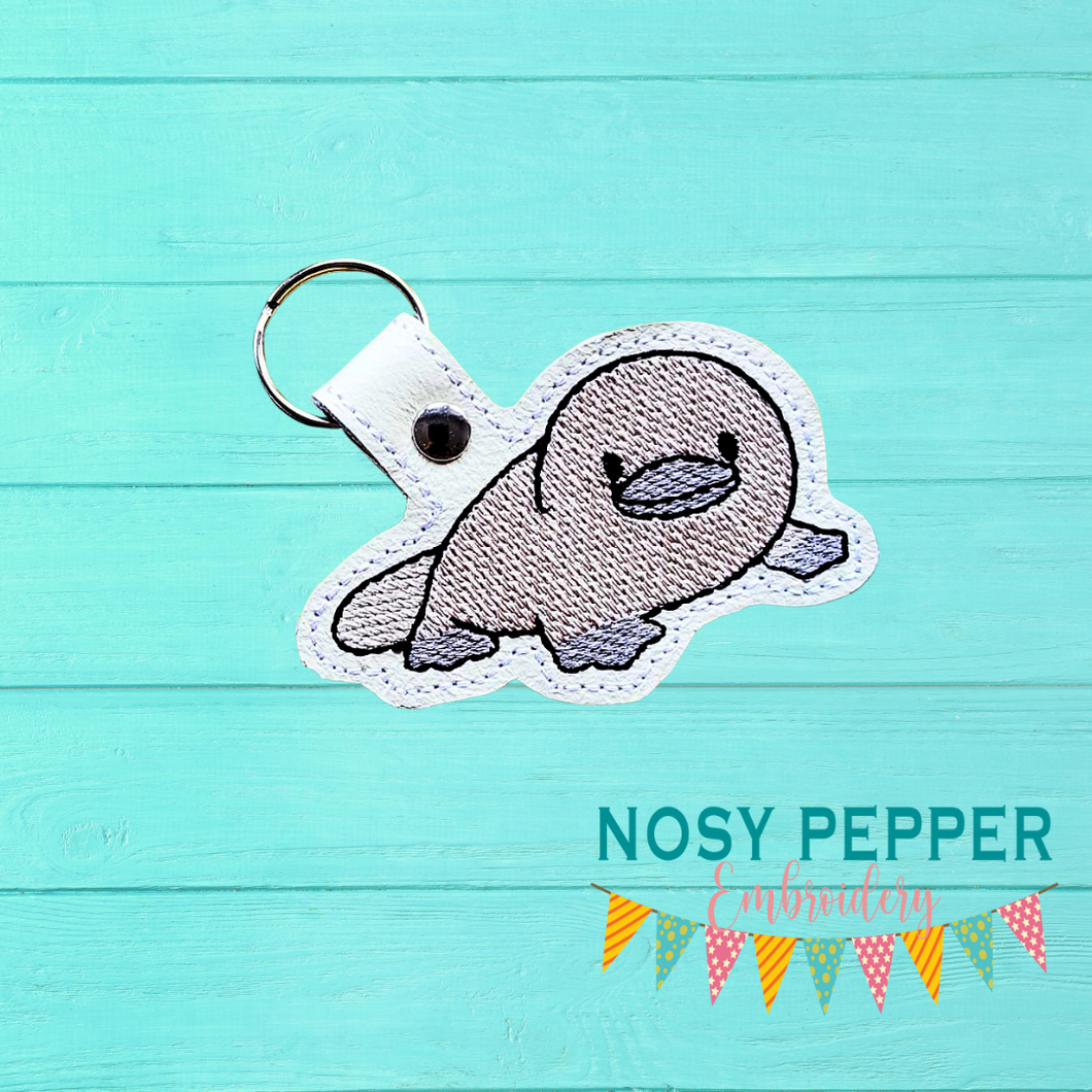 Platypus Snap tab 4x4 machine embroidery design DIGITAL DOWNLOAD