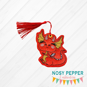 Dragon Bookmark/Ornament 4x4 machine embroidery design DIGITAL DOWNLOAD
