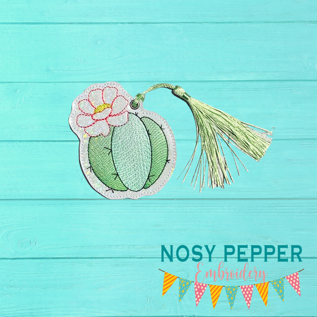 Cactus Flower sketchy Bookmark 4x4 machine embroidery design DIGITAL DOWNLOAD