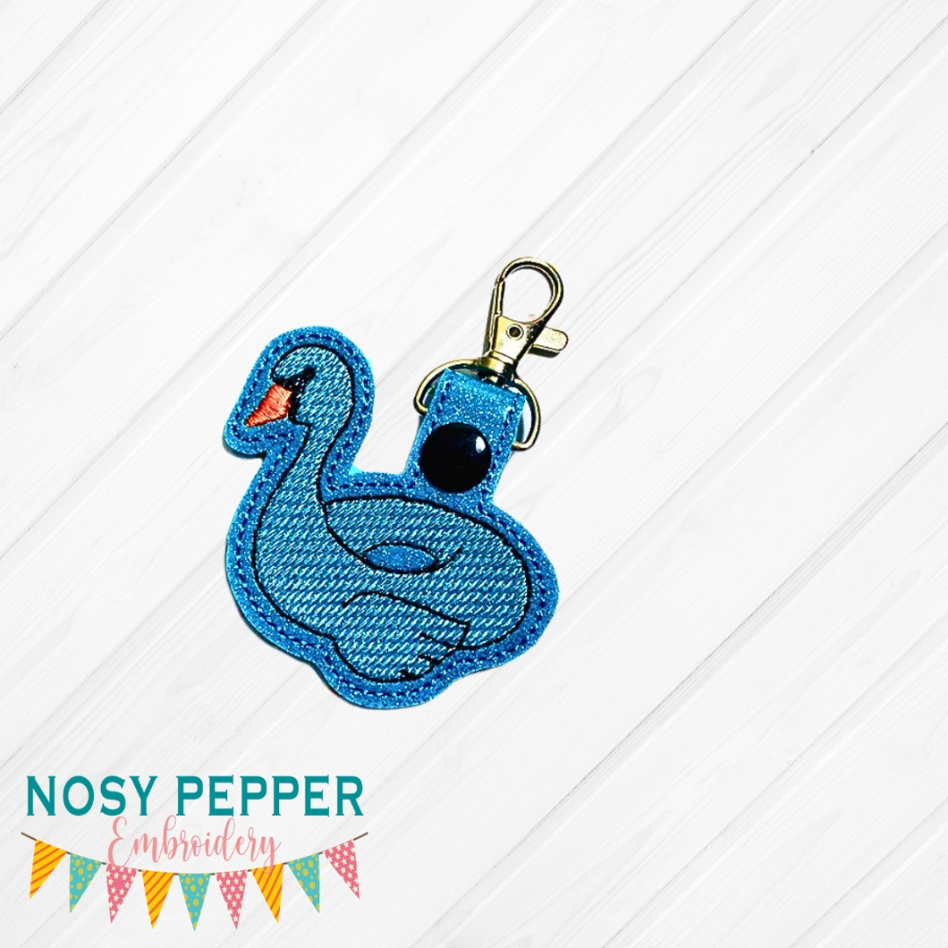 Swan Floatie Snaptab (2 sizes included) machine embroidery design DIGITAL DOWNLOAD