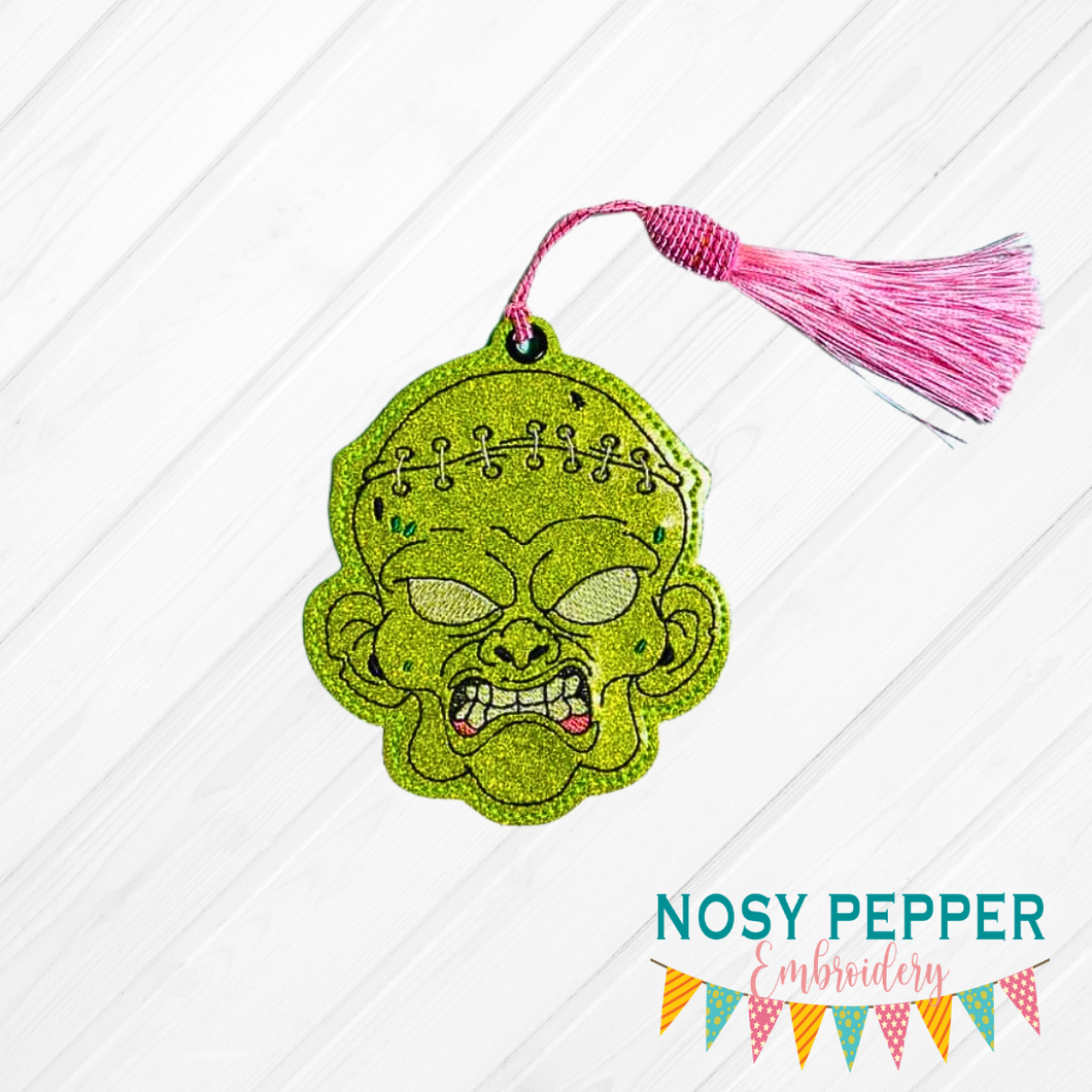 Zombie Head bookmark/Ornament 4x4 machine embroidery design DIGITAL DOWNLOAD
