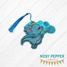 Load image into Gallery viewer, Bubble Dragon Bookmark/Ornament 4x4 machine embroidery design DIGITAL DOWNLOAD