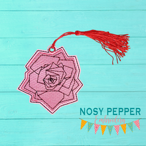 Rose sketchy Bookmark 4x4 machine embroidery design DIGITAL DOWNLOAD
